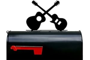 NEWNAN METAL WORKS Two Guitars Mailbox Topper/Plaque/Sign - Acoustic & Electric
