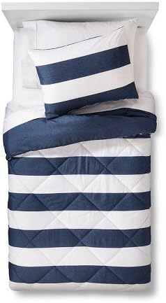 Amazon Com Rugby Stripe Comforter Set Twin Home Kitchen