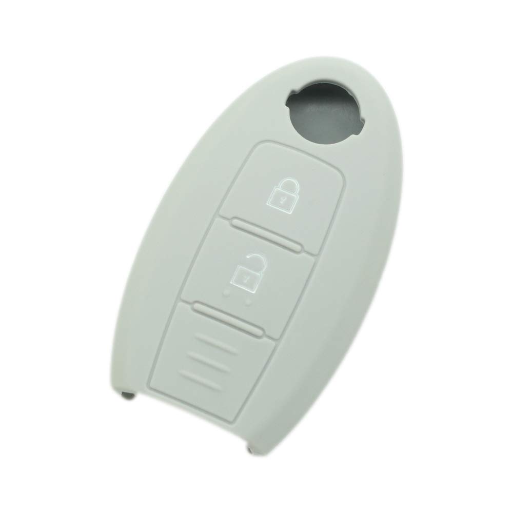BROVACS Silicone Cover Protector Case Holder Skin Jacket Compatible with NISSAN 2 Button Smart Remote Key Fob CV9506 Grey