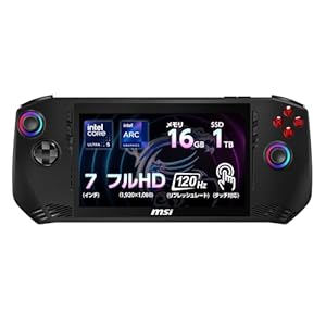 【Amazon.co.jp限定】MSIポータブルゲーミングPC Claw メモリ16GB/SSD1TB/7インチ FHD 120Hz Claw-A1M-004JP