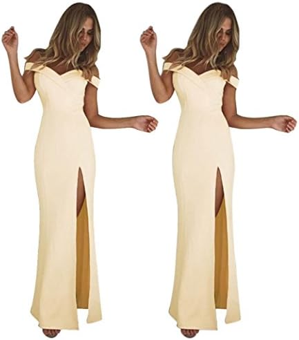 GoodLock Women Girls Fashion Dress Lady Female Cotton Formal Long Ball Gown Party Prom Bridesmaid Evening Maxi Dress