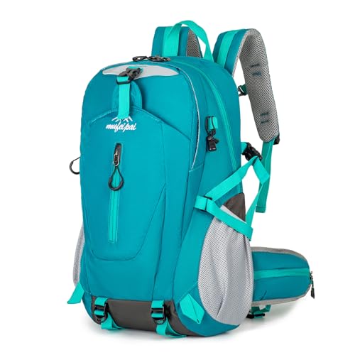 Amythe Teenager Hiking Backpack Large Capacity 33L, Lightweight Backpack with Chest Strap, Waterproof School Backpacks for Trekking, Viagens and Camping, Blue