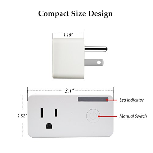 Smart Plug Socket (15A) , Cxy Phone Controlled plug with Energy monitoring for Household Appliances, No Need Hub, Works with Echo & Google Home for Voice Control, Occupied only 1 socket.(2 pack) - Thumbnail 6