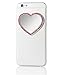 iDecoz Silver Heart Cell Phone Mirror with Crystals Peel and Stick