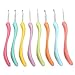 Jeteven 8pcs 8 colors Colorful Plastic Handle Aluminum Crochet Hook Knitting Needles