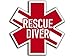 Star of Life Shaped RESCUE DIVER Sticker (scuba dive diving decal)