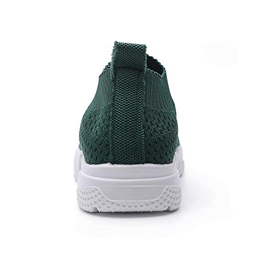 DRKA Women's Athletic Mesh Walking Shoes, Lightweight and Breathable Slip-on Sneakers（17909-green-39） - Thumbnail 3