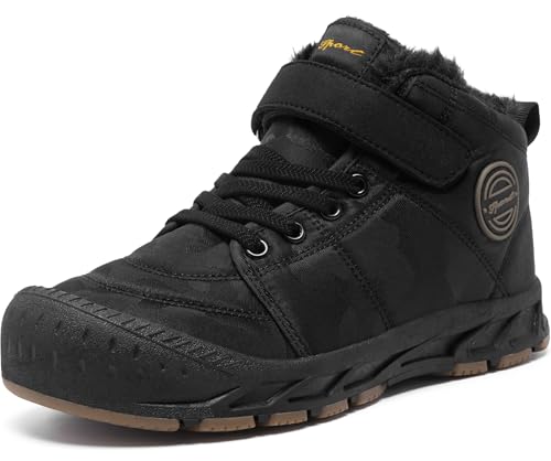 ANEFUN Boys Girls Snow Boots Winter Slip On Warm Fur Lined Shoes Lightweight Water-Resistant Cold Weather Boot (Little Kid/Big Kid)