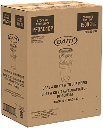 Dart PF35C1CP Grab and Go Kit Combo with Single Compartment Insert (Case of 500 Kits) - Thumbnail 2