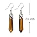 KISSPAT Real Natural Tiger's Eye Quartz Stone Healing Point Dangle Earrings