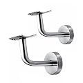 Eforlike 2 Pcs Stainless Steel Wall Mount Handrail Brackets for Wood & Metal Stair Railing