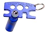 Decorative Essential Oil Roller Bottle Opener - 1 METAL Blue Key Tool - Re-use Your Roller Bottles! Stronger Than Plastic And Will Last Forever - Opens 5-30ml Bottles - Essential Oils Engraved
