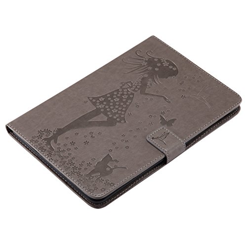 iPad Mini 2 Mini 3 Case, LittleMax(TM) Lightweight PU Leather Flip Stand Embossed Bird & Butterfly & Girl Case Smart Cover with Auto Wake/Sleep for Apple iPad Mini 3/2/1 -#3 Gray - Thumbnail 4
