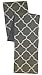 COTTON CRAFT - Moroccan Tile Embroidered Jute Table Runner - White Embroidery on Grey Jute - 13x72 - Hand Made by Skilled artisans- Spot Clean Only