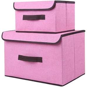 Monbedos - 2 Cajas de Almacenamiento Plegables con sin Tapa, Caja