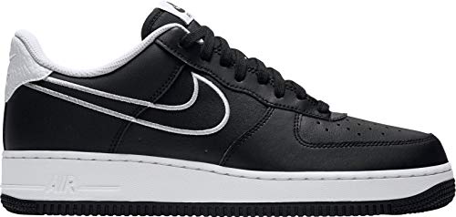 Nike AJ7280-001: Mens Air Force 1 '07 Leather Black/White Sneakers (9 D(M) US Men)