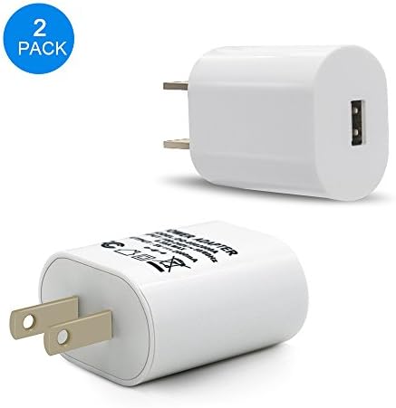 USB Wall Charger 2-Pack USB 5V/2A Home Travel Wall Charger for eLinkSmart Wifi Camera iPhone 7 / 7 Plus / 6s / 6s Plus, iPad, iPod, Tablet, Samsung,Galaxy