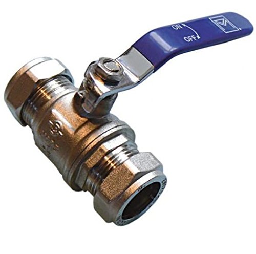 28mm Lever Ball Valve - Blue Handle