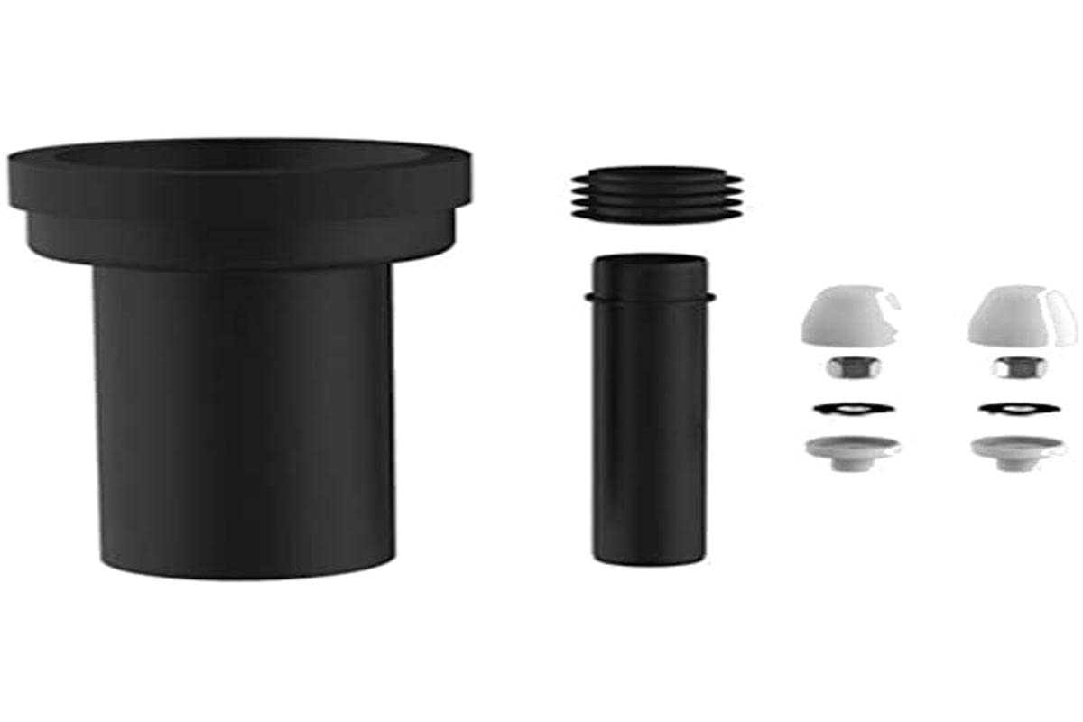 SANIT 58.931.00..0000 Toilet Connection Set 180 mm (DN 90, White, Suitable for Wall-Mounted Toilets, Includes Connection Pipe 45 mm + Flush Pipe Connector + Connection Pipe DN 90)