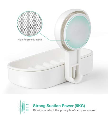 Budget & Good Suction Soap Dish - Super Powerful Vacuum Suction Cup Soap Holder - Heavy Duty Bar Soap Holders Dishes for Bathroom Kitchen - Thumbnail 3
