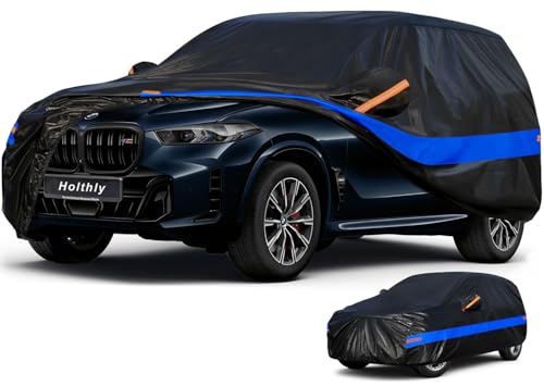 Holthly YXL Car SUV Outdoor Cover, 100% Waterproof Anti-UV Sun Cover for 4x4 Audi Q7, BMW X5, Mercedes GLE, Porsche Cayenne etc