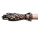 ZaZa Bridal Flower Pattern Women's Lace Gloves with Ruffle Wrist Length