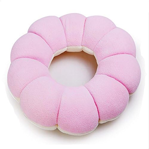 Aommos Small Plush Donuts Neck Body Support Pillow,Seat Cushion for Adult and Kids,Office,Travel (Pink)