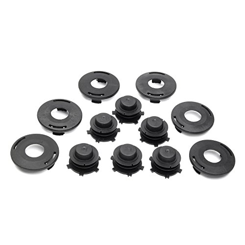 CoCocina 6pcs Spools+6pcs Cap Combo Lawnmower Head Cover For Stihl 25-2 FS 90 100 110 120 130 55 80 83 85