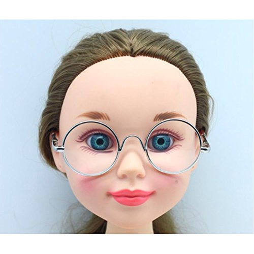 Cute Round Frame Eyeglasses Clear Lens Eyewear for 12" Blythe Dolls Accessory