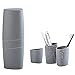 Ftand Toothbrush Case Holder Travel 3 in 1：1 Holder and 2 Cups，with 5 Toothbrush Covers