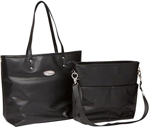 Boopeedo Vegan Leather Tote Diaper Bag with RFID Blocking Pocket - Black