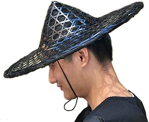 Sunnyhill Japan Samurai Cosplay Knight Black Hollow Out Lattice Bamboo Hat