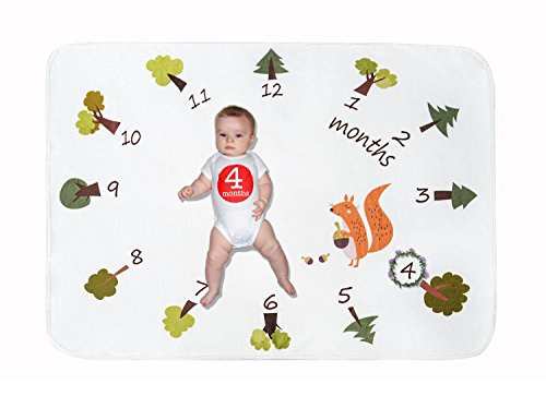 Softan Baby Monthly Milestone Blanket Girl Boy | Soft Photography Background Growth Blanket with Bonus Floral Wreath | Baby Month Blanket | Newborn Girls Boys Photo Prop | Baby Shower Gift