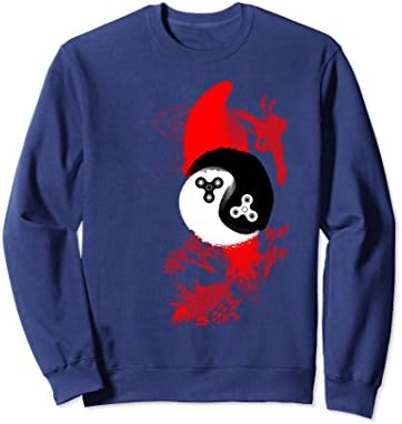 Unisex Yin Yang Fidget Spinner, awesome, cool, trendy, Sweatshirt Small Navy