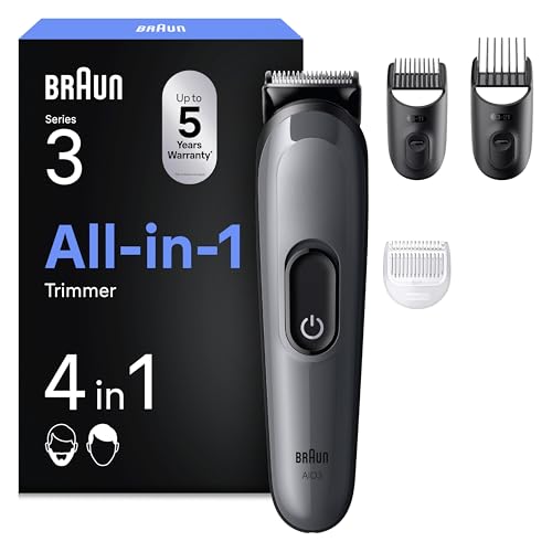 Braun Multigroom All-in-One Series 3, 4-in-1 Trimmer, AIO3500, Grau