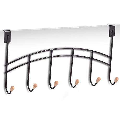 Zeller Gancio Porta M. 6 Ganci, Metallo/Legno, Nero