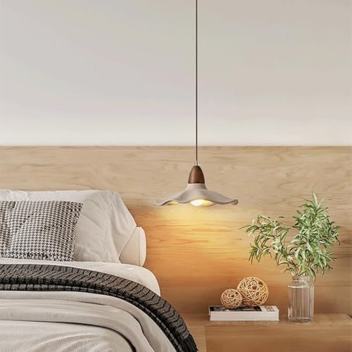 Moderno lamparas colgantes de techo japonesa de estilo wabi-sabi,Con pantalla de cemento,Regulable lámparas colgante LED,lampara comedor colgante,Luz colgante de E27 base,Para dormitorio,sala(A,25cm)
