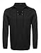 Coofandy Mens Scottish Jacobite Ghillie Kilt Shirt Casual Long Sleeve Lace-up Shirt,Large, Black