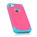 Alkax for iPhone SE Case, Dual Layer Armor Heavy Duty Rugged Slim Shockproof Protection Series Protective Cover for Apple iPhone SE +1 Stylus Pen (Hot Pink/Blue)