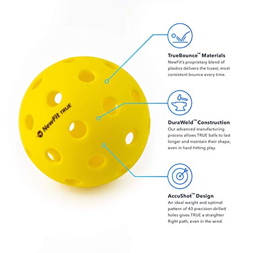 NewFit True Pickleball Balls Premium Outdoor Pickleballs Durable