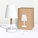 tomons Bedside Lamp, Kids Room LED Small Nightstand Table Lamp Dresser Light, Fabric Shade Solid Wood Desk Lamp for Bedroom Living Room, Dorm, Coffee Table,Bedroom,Girls Room, Office
