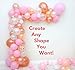 Balloon Arch Kit Balloon Garland Kit Premium | Rose Gold Peach White & Confetti Balloons + Inflator Pump 16ft Decorating Strip Tape & Glue Dots | For Wedding, First Birthday Party & Girl Baby Shower