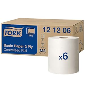 Tork Basic Centerfeed Poetspapier Wit M2, Multifunctioneel papier, 6 x 160 m, 121206