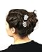LUX ACCESSORIES Floral Crystal Pave Flower Bridal Hair Comb Set