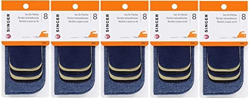 Singer 96 Iron-On Patches Combo, 8-Pack (Set of 5)