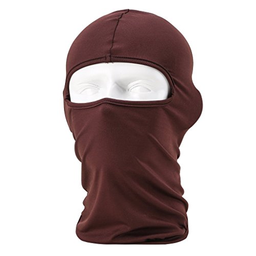 Motorcycle Outdoor Sports Hood Full Balaclava Windproof- Airsoft Riding Face Mask Hat (Coffee)