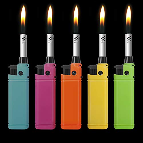 Navpeak Mini Candle Lighter Handy Refillable for Kitchen Fireplace Pilot Light BBQ Grill Stove 5pcs/lot (Butane Not Included)