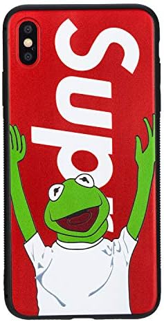 iPhone Xs Max Case Street Fashion Design, Flexible Durable Full-Protective Back Case Cover for iPhone Xs Max 6.5inch (Red/Frog)