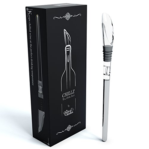 Chillz 3-in-1 wine bottle cooler stick - best barware tool - stai…