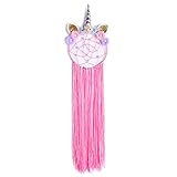 QtGirl Unicorn Dream Catcher for Kids, Flower Dream Catcher Wall Hanging Decoration for Baby Girls Bedroom